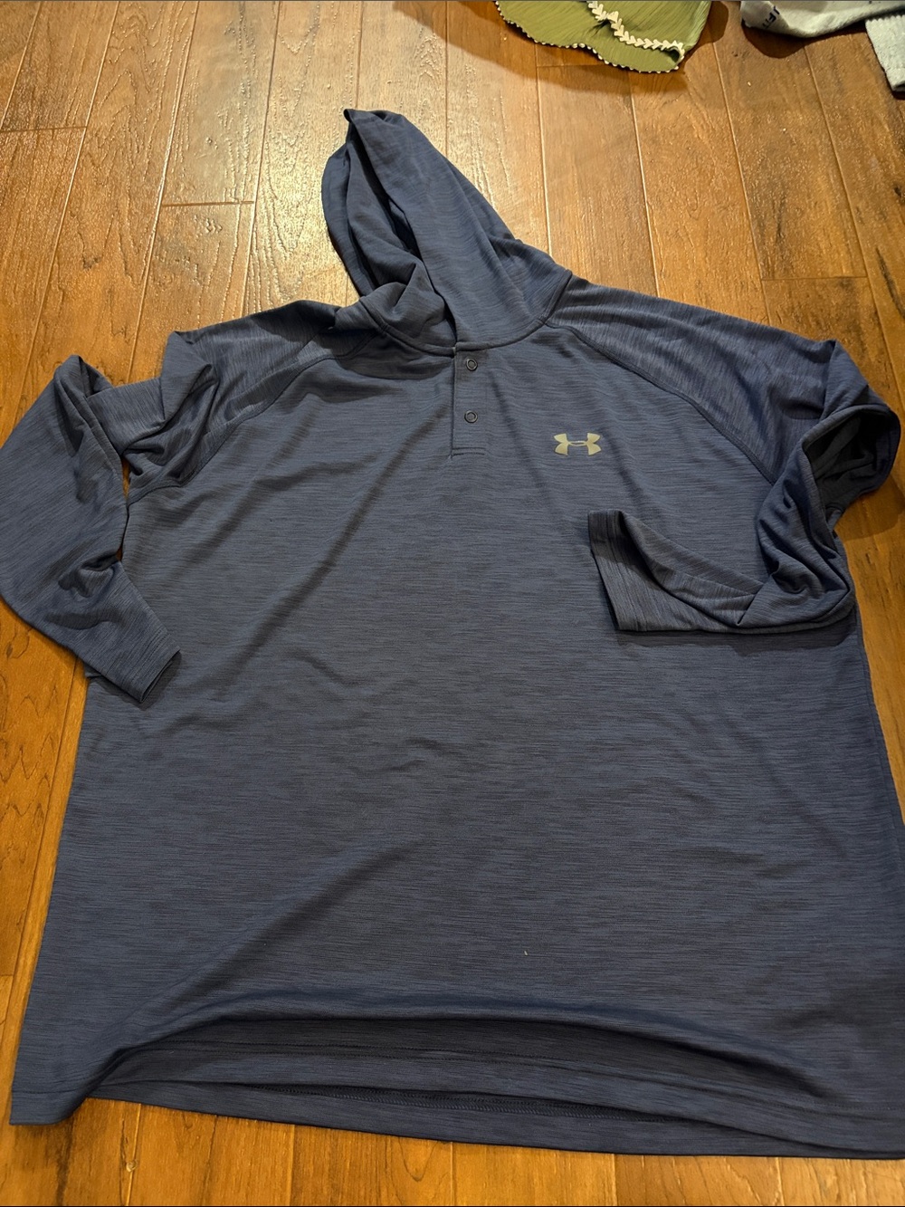 Under Armour Men's Heather Navy Hooded Long-Sleeve Pullover